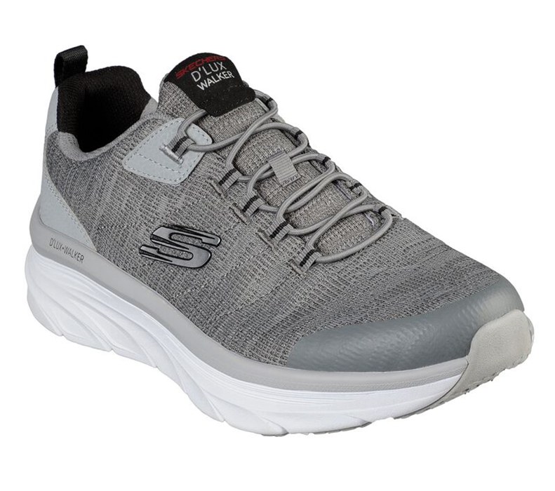 Skechers Herr Grå/Svarta Slip On - Relaxed Fit: D'lux Walker - Pensive - Sverige (DZAUM-0193)